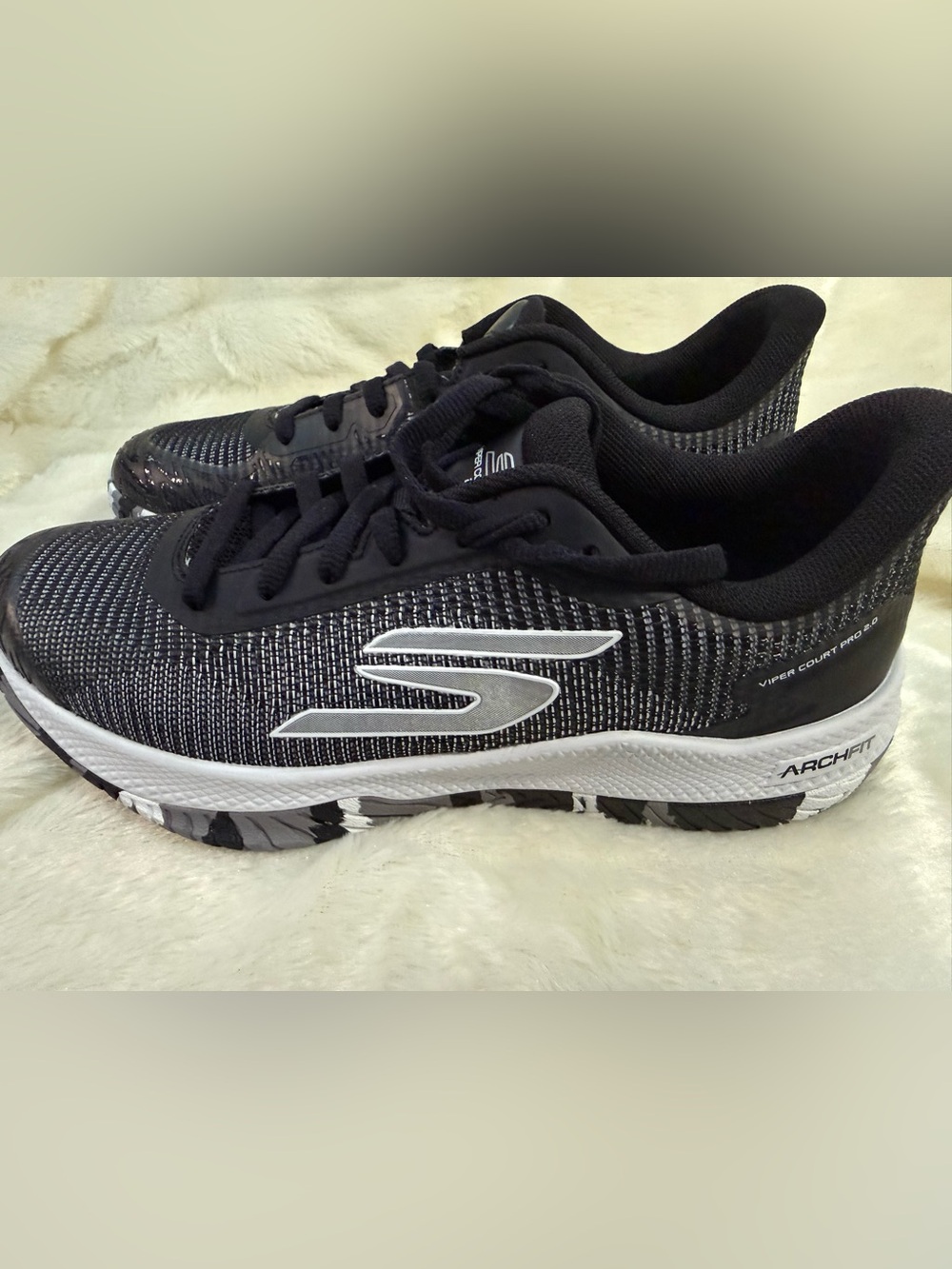 Skechers Viper Court Pro 2.0 Women's Pickleball Shoes Black White Size 8